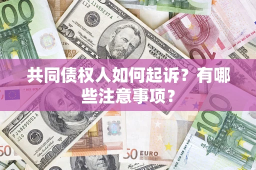 济南共同债权人如何起诉？有哪些注意事项？